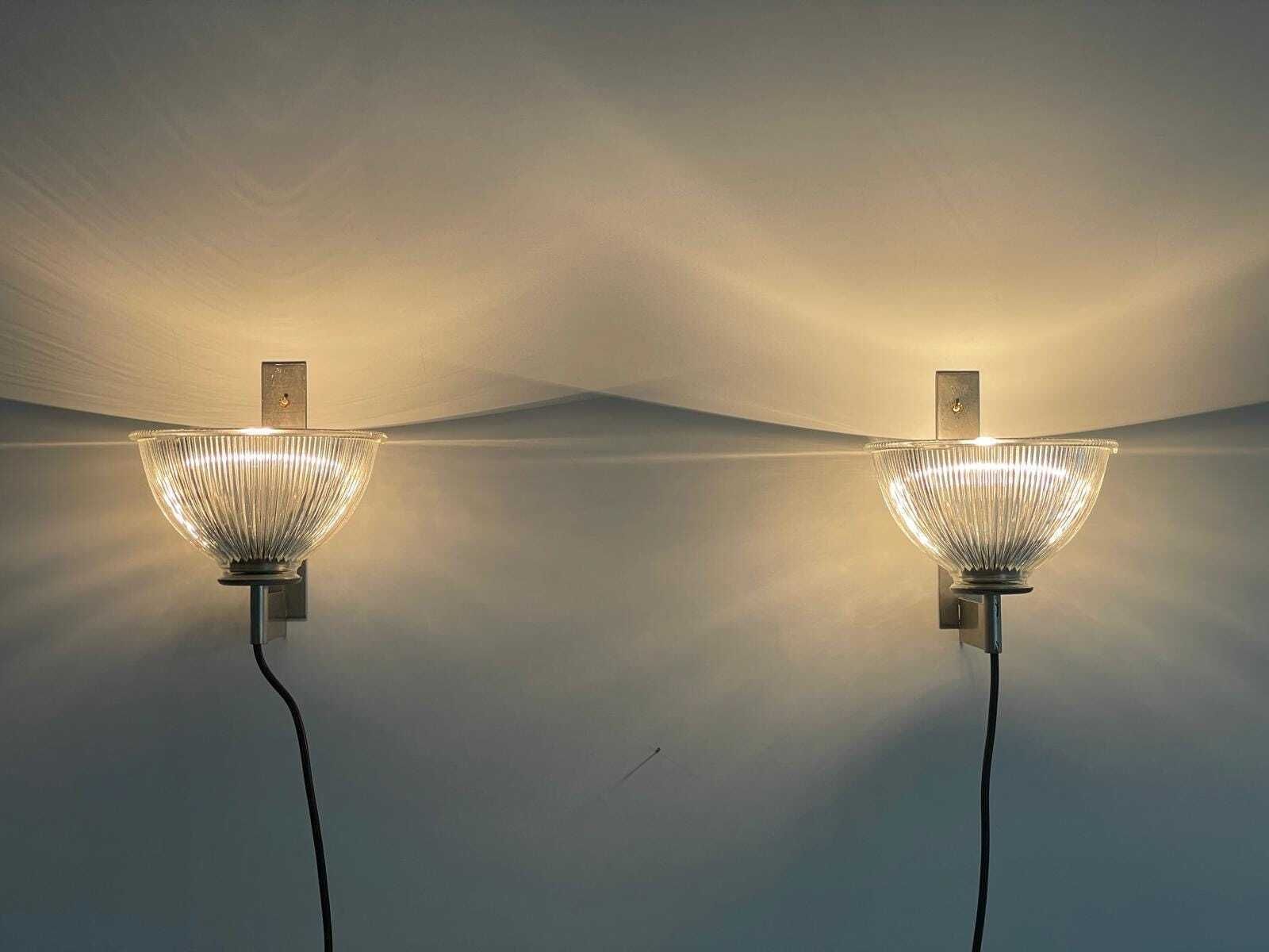photo furniture Italian Design Thick Art Glass Pair Of Sconces, In Style Of Ignazio Gardella, 1960s, Italy