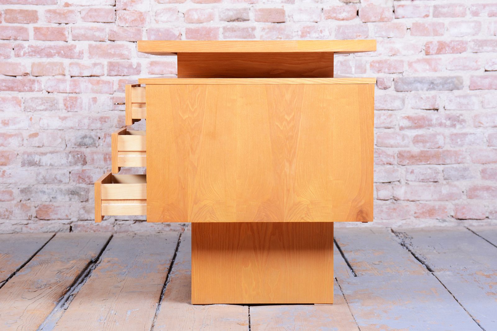 photo vinterior Restored Mid Century Writing Desk, Ash, Revived Polish, Czech, 1960s