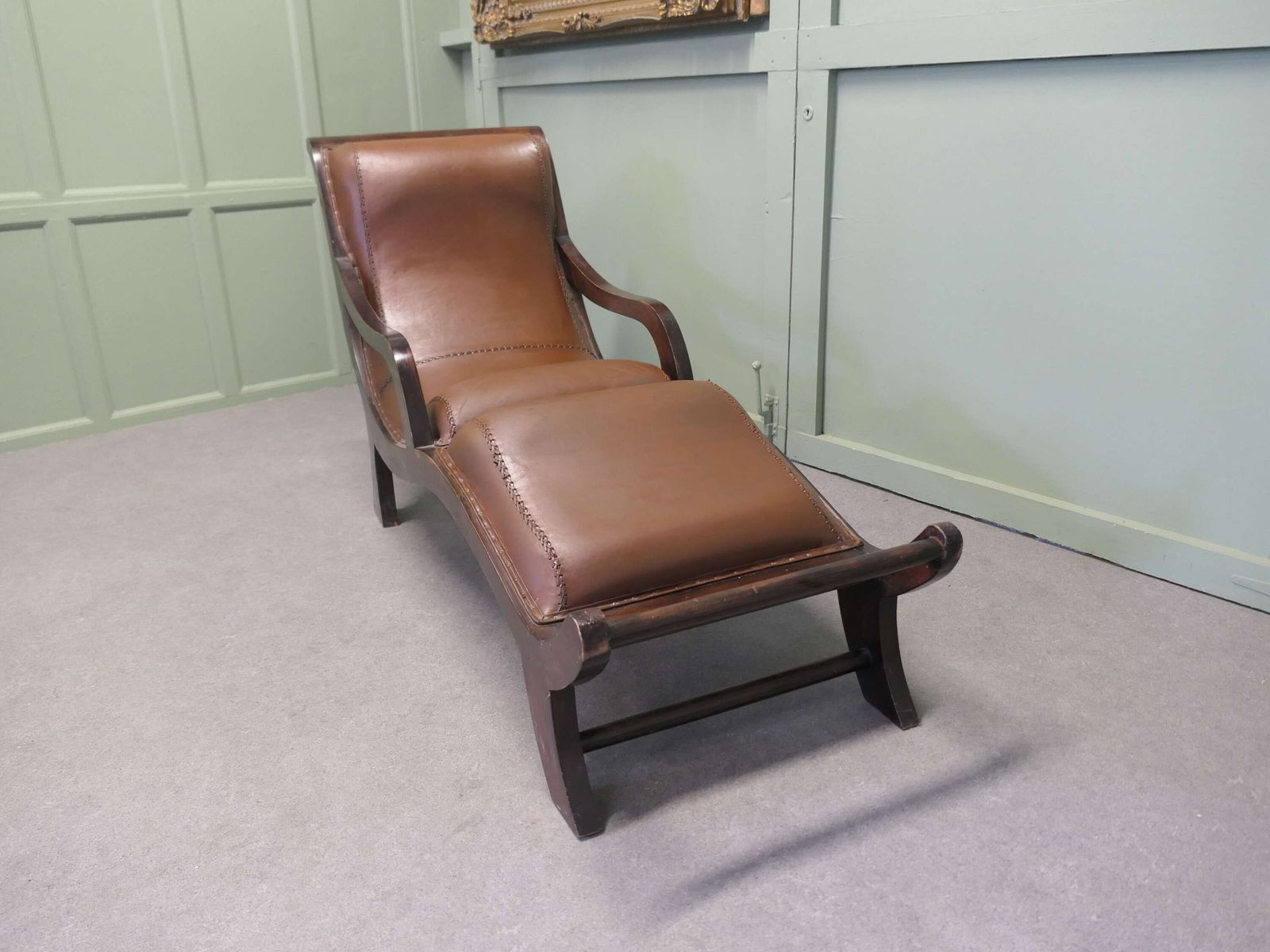 Victorian Colonial Plantation Style Chaise Lounge Superb Victorian Leather Chaise Longe photo Furniture