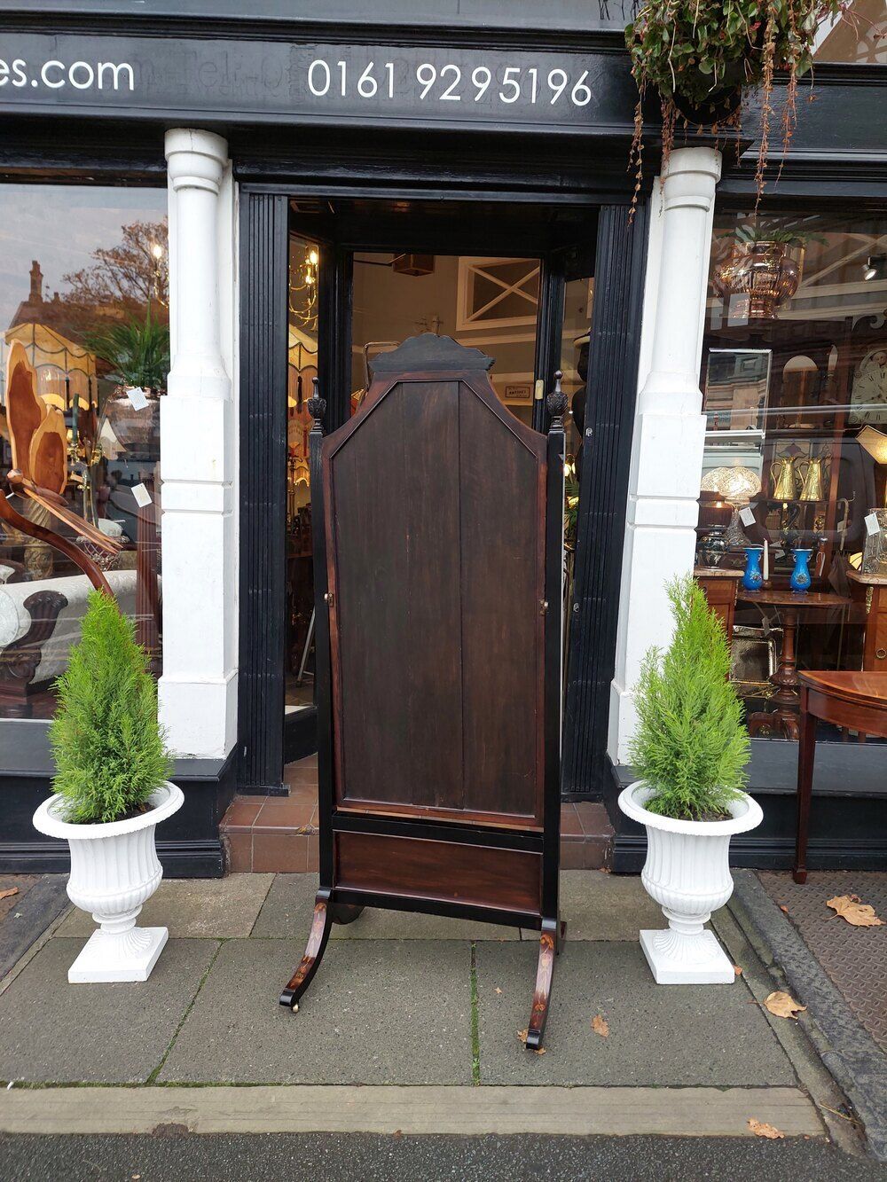19thc Rosewood And Marquetry Inlaid Cheval Mirror photo vinterior