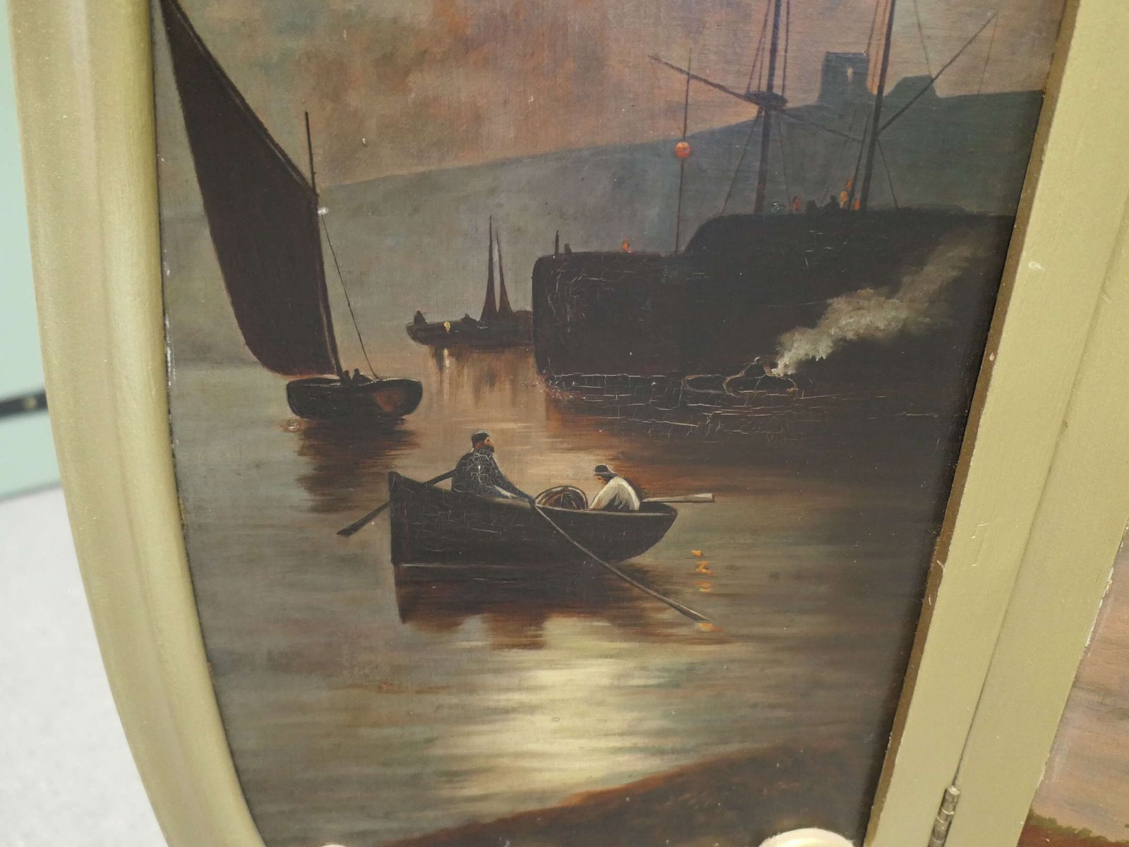 Very Unusual Painted 3 Fold Screen, Gilt Fire Screen photo buy
