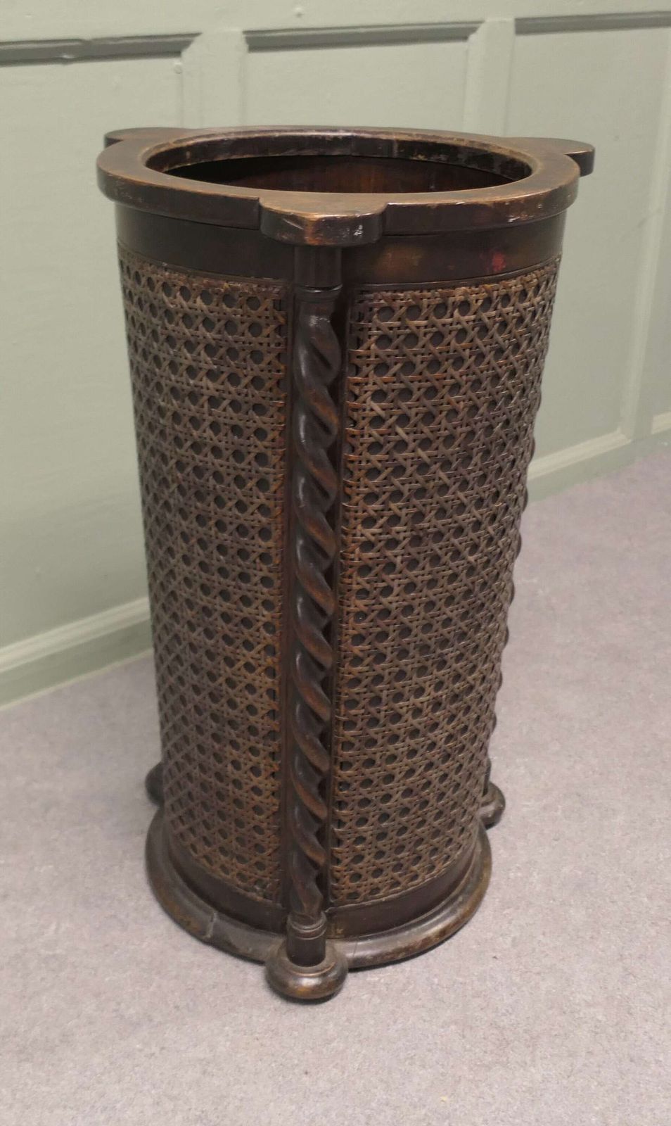 Large Country House Stick Stand, Barley Twist And Bergere photo furniture