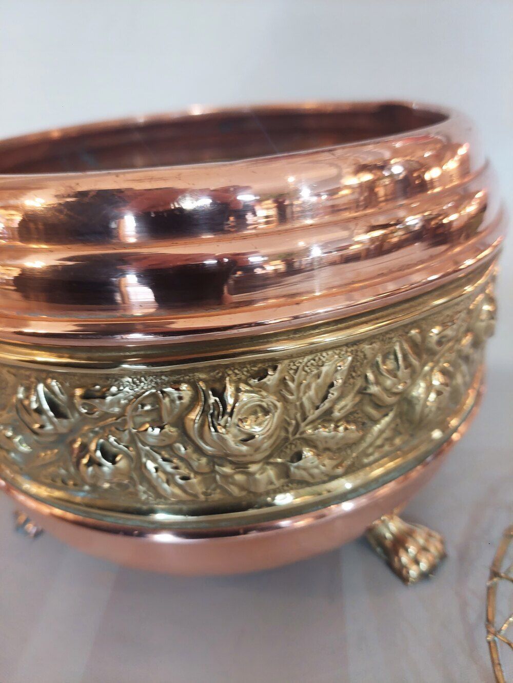 Victorian Copper And Brass Encircled Rose Bowl photo 385.0