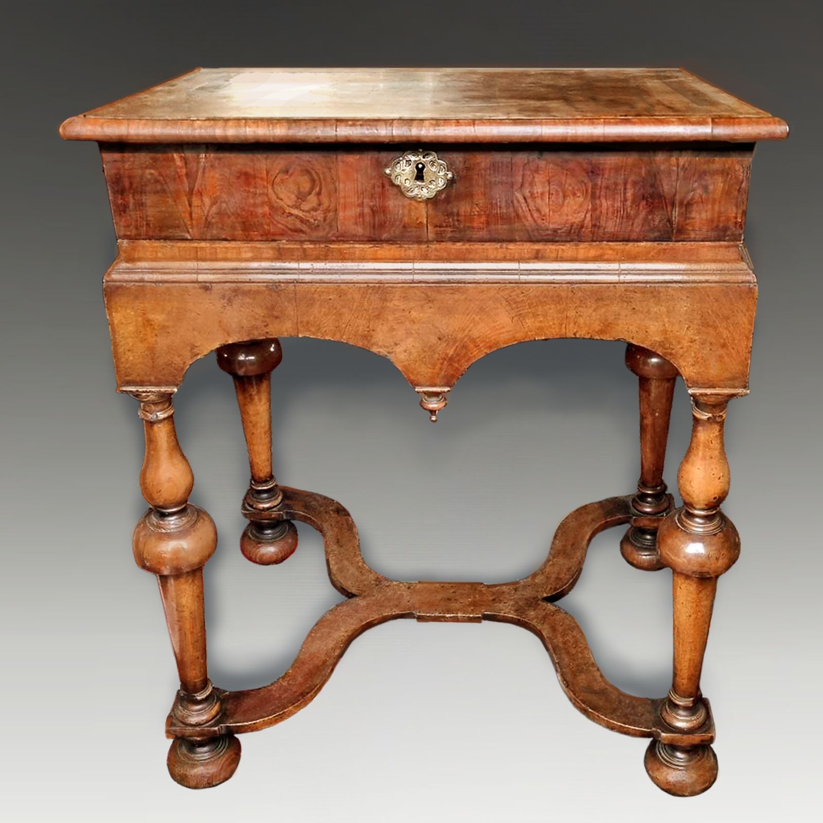 William And Mary Period   Walnut And Oyster Veneer Laburnum Large Box With Stand Circa 1690 photo Furniture