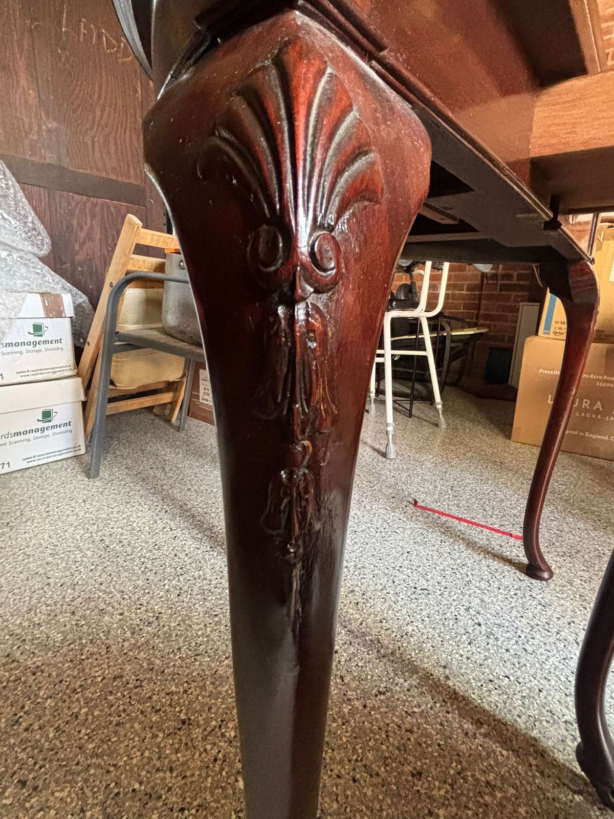 Edwardian Mahogany Chippendale Revival Fold Over Card Table (C.1905–1930) photo for sale