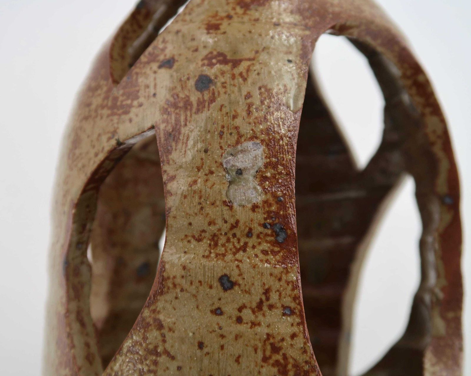 French Stoneware Ceramic Lantern Candle Holder By Guy Baudat, 1960s / Candleholder, Wabi Sabi Home Decor, Rustic Farmhouse photo vinterior