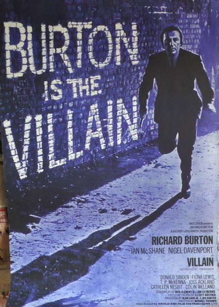 Villain   Richard Burton. Original Uk Movie Poster, 1971