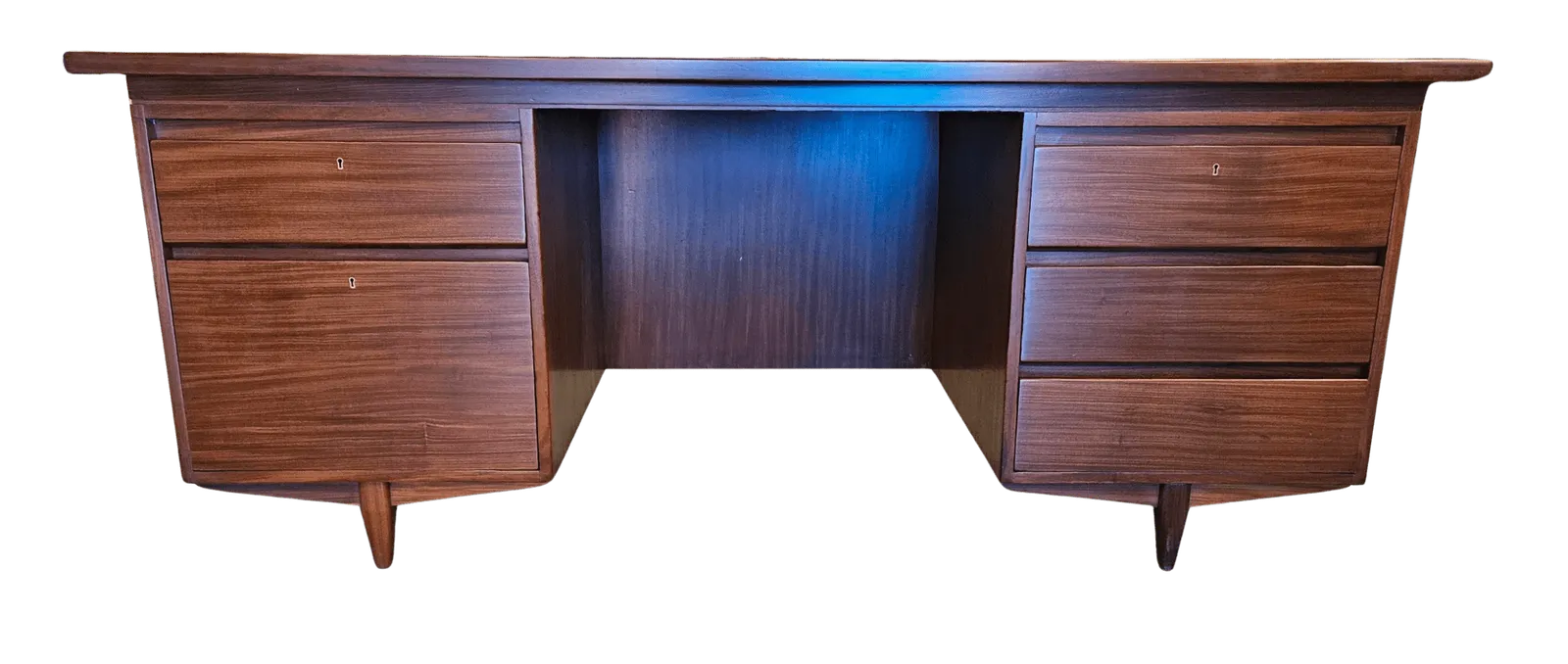 Large Danish Mid Century Teak Desk