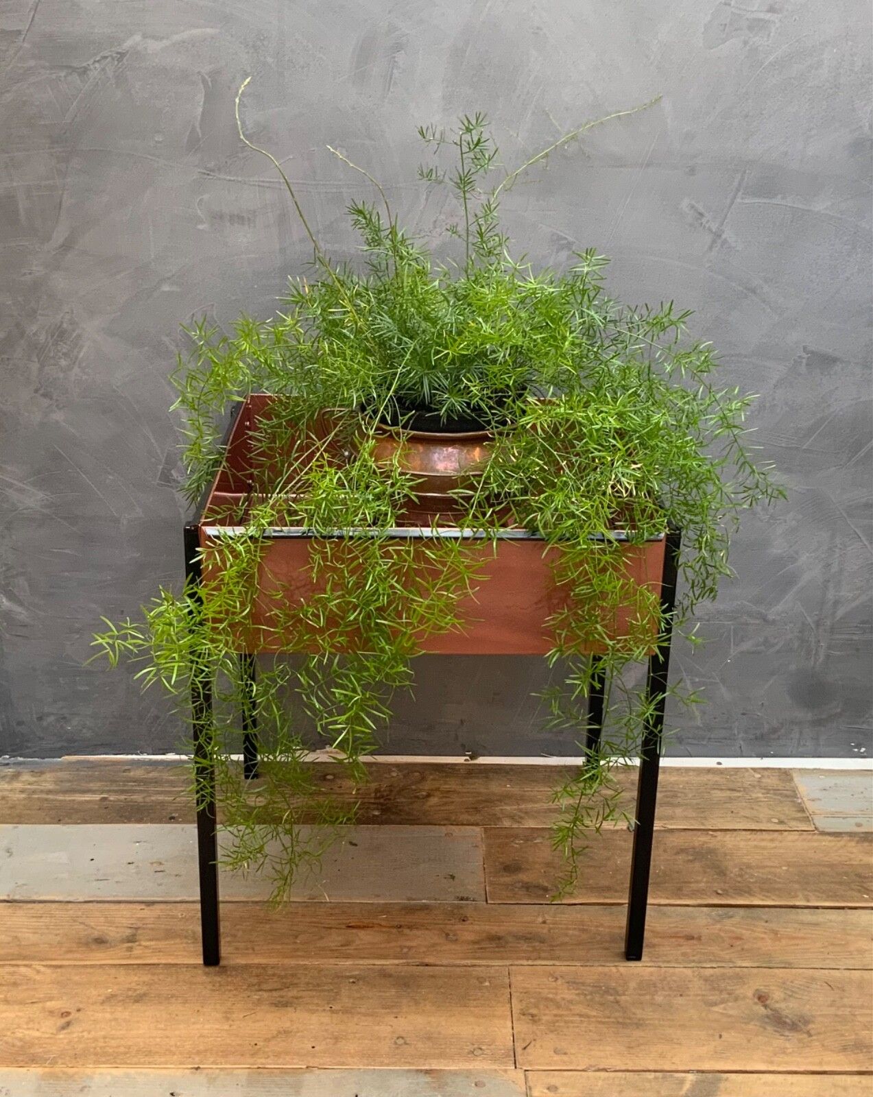 Square Copper Flower Table, Planter, Ab Markaryd H. Agne Jakobsson Sweden 1950s photo furniture