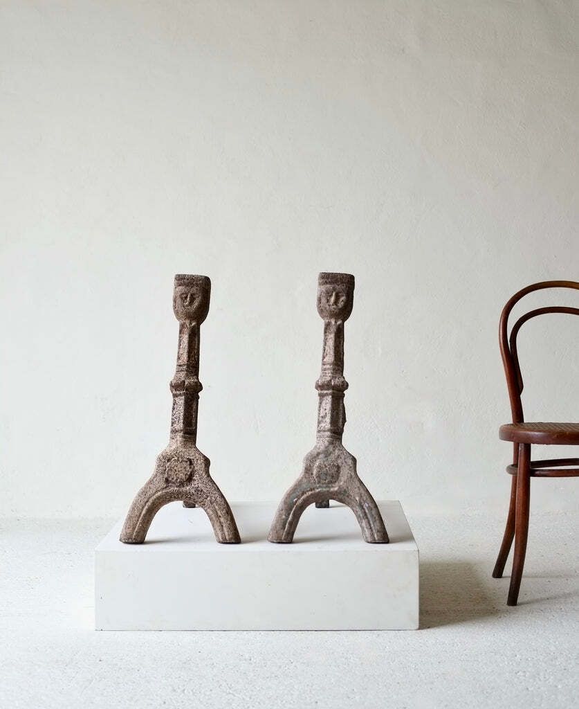 Pair Of 15th Century French Gothic Andirons photo Home Fixtures