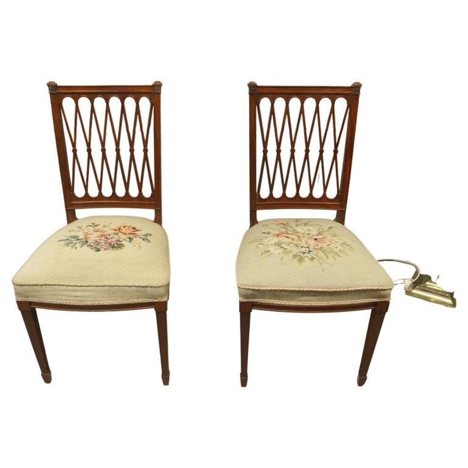 A Pair Of Arts And Crafts Walnut Hall Chairs