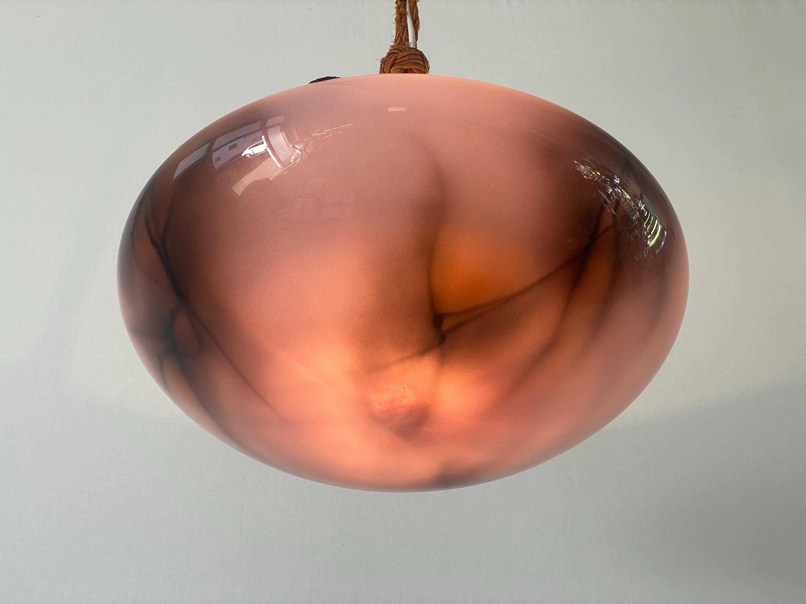 1484.0 Art Deco Purple Glass Ceiling Lamp, 1940s, Germany photo