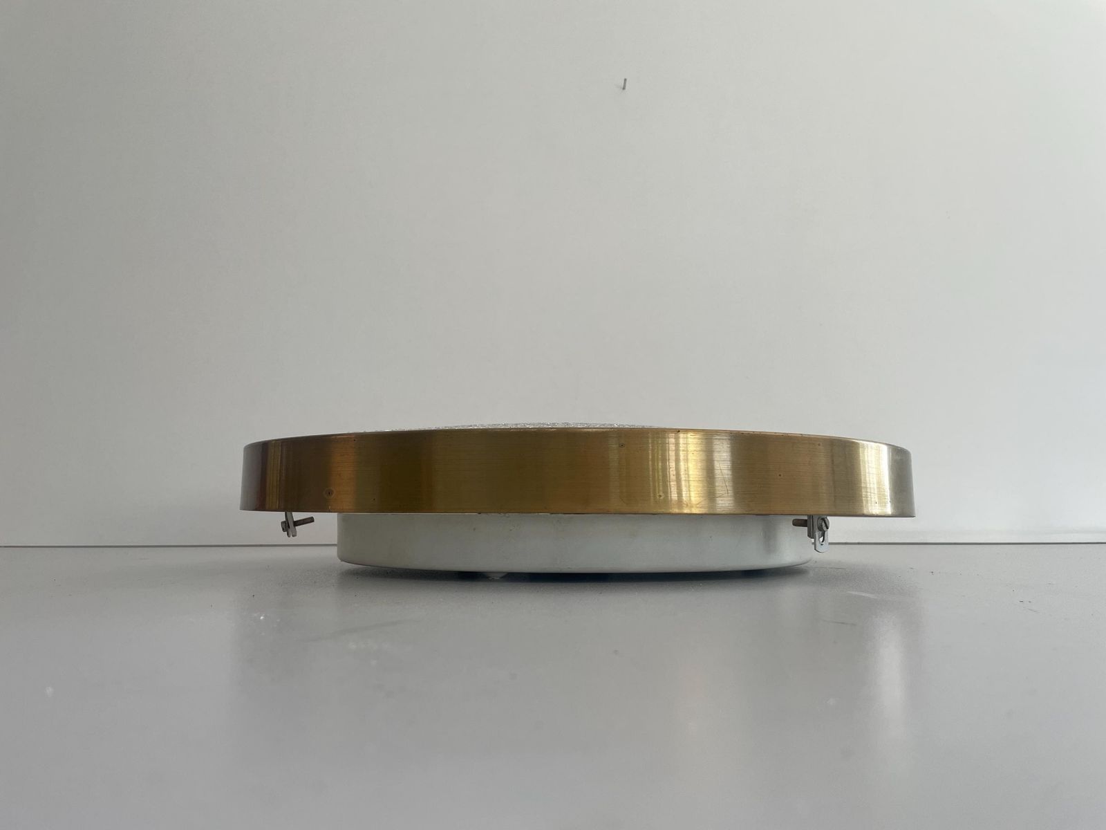 Lighting Mid Century Modern Ice Glass And Metal Flush Mount Ceiling Lamp By Doria, 1960s, Germany photo