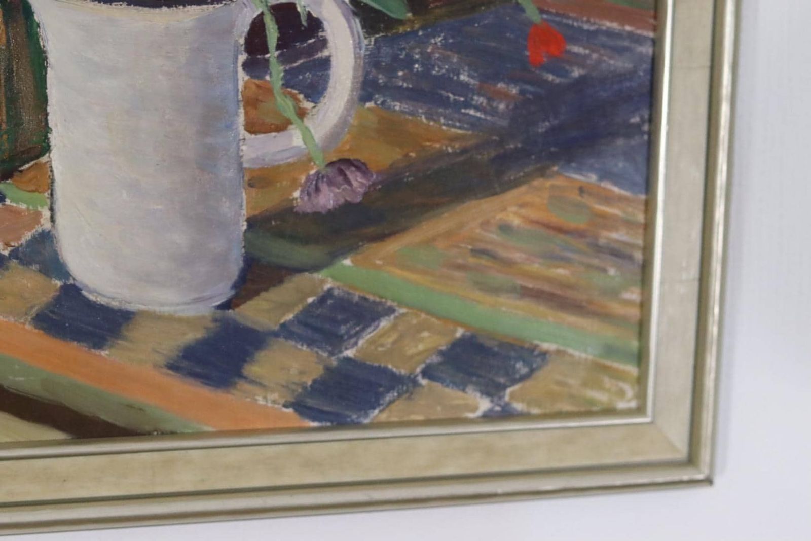 Original Mid Century Swedish Panel Painting – “Flower Still Life” By Bertil Lundgren – Signed – 68 × 58 Cm photo Art