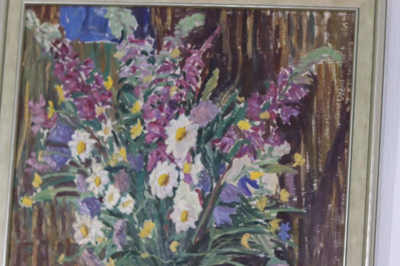 Original Mid Century Swedish Panel Painting – “Flower Still Life” By Bertil Lundgren – Signed – 68 × 58 Cm photo vinterior