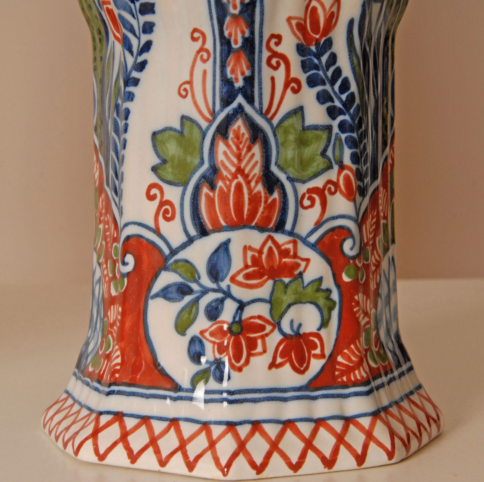 Delft Vases Polychrome Delftware Chinoiserie Garniture Of Vases Set Of 3 photo vinterior