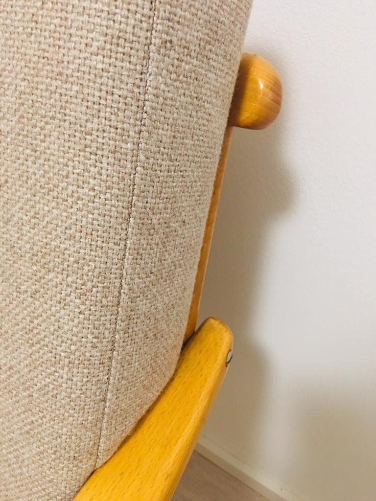 Modernist Beech Boomerang Armchairs From Ton, 1960s photo for sale