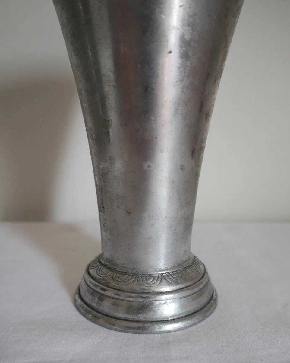 Vintage Flared Aluminium Vase photo 52.0