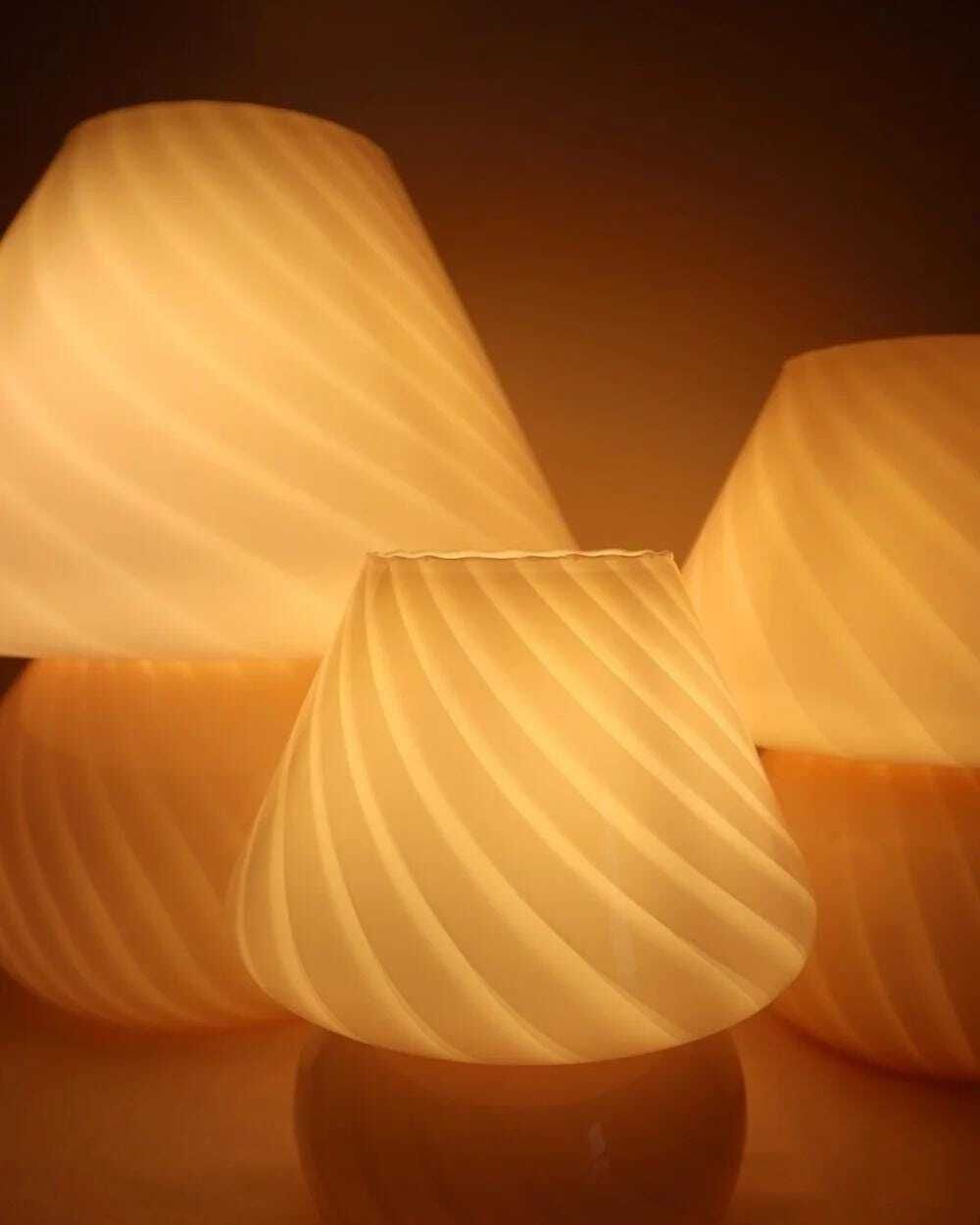 Trio Of Italian Murano Glass Lamps photo furniture