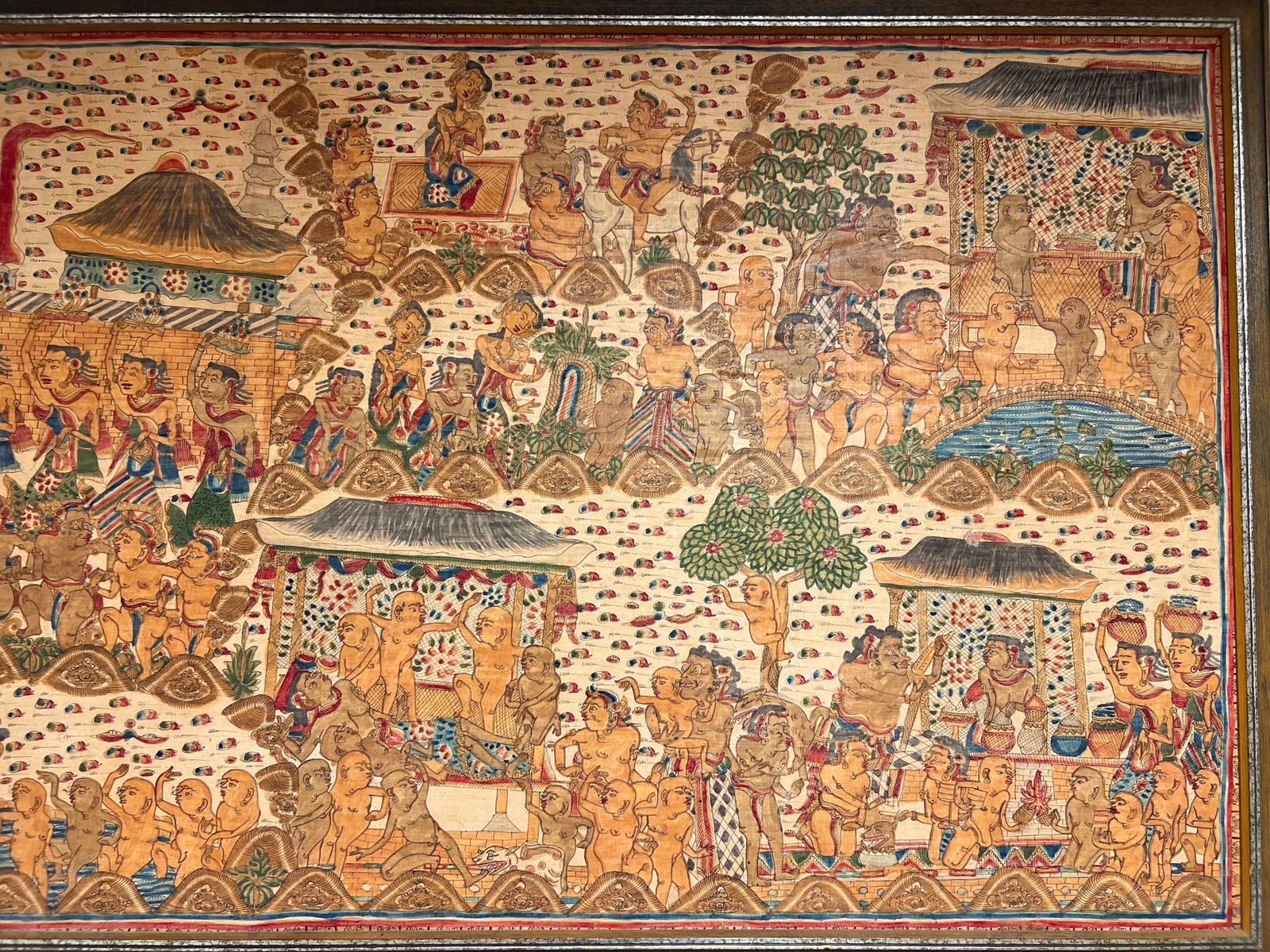 Balinese, Wayang Style Kamasan Painting On Batik Cloth photo Art