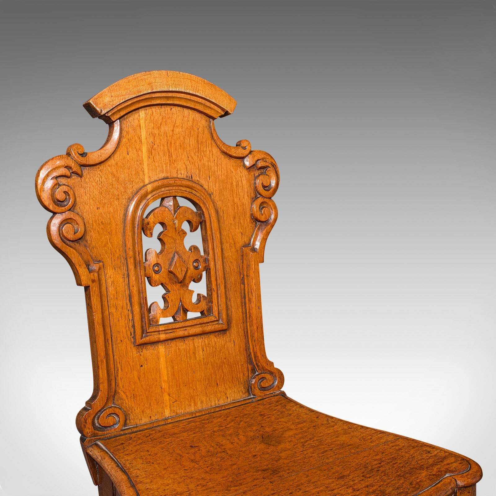 Pair Of Antique Hall Chairs, Scottish, Oak, Reception Seats, Regency, Circa 1830 photo buy
