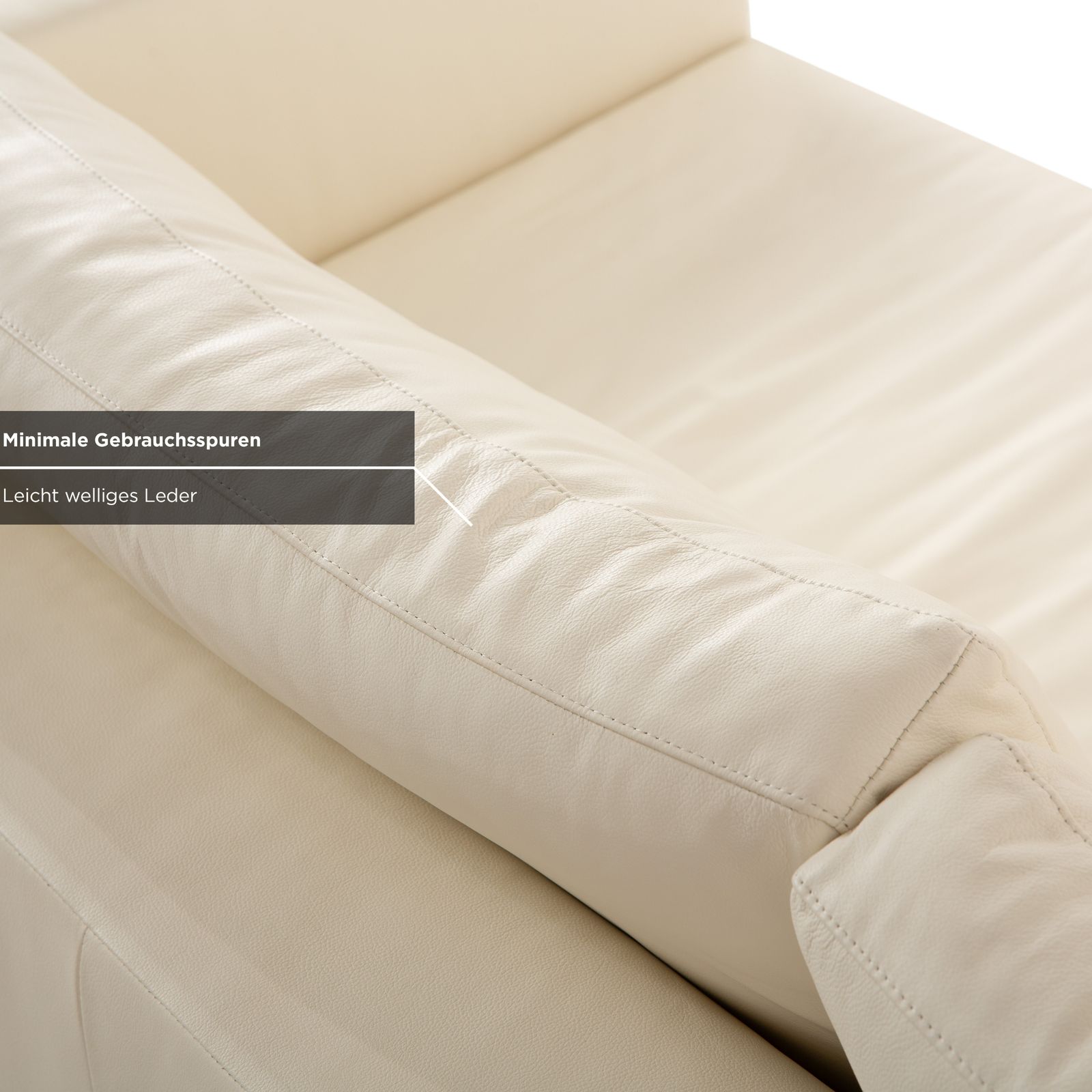 photo furniture Canapé 4 places WK Wohnen WK 620 en cuir blanc crème