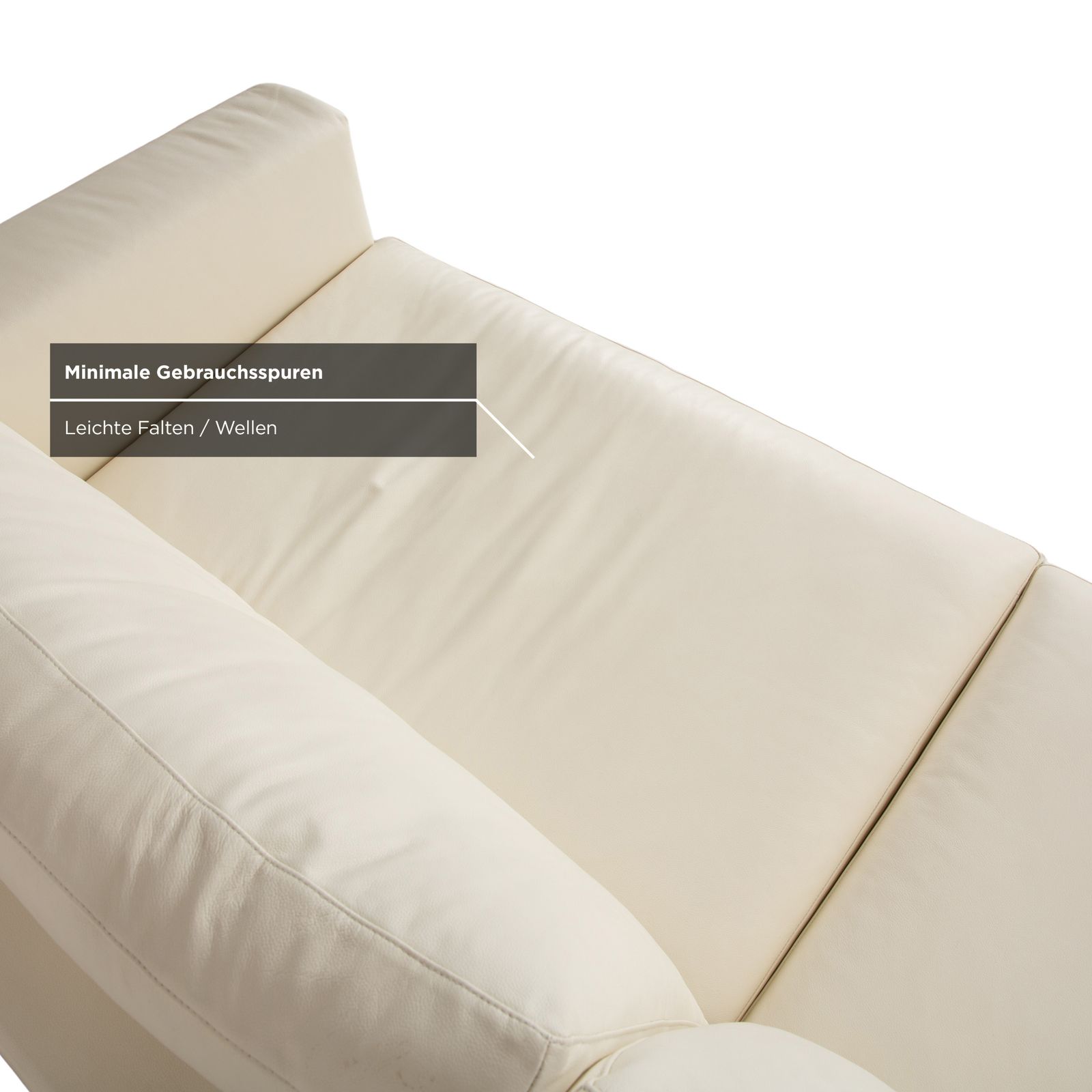 Mobilier Canapé 4 places WK Wohnen WK 620 en cuir blanc crème photo