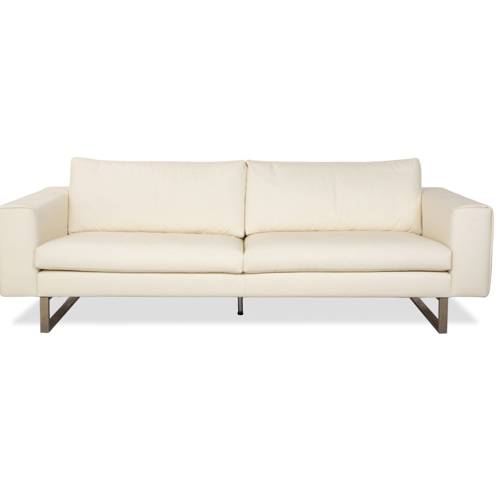 Wk Wohnen Wk 620 Leather Four Seater Cream White Sofa