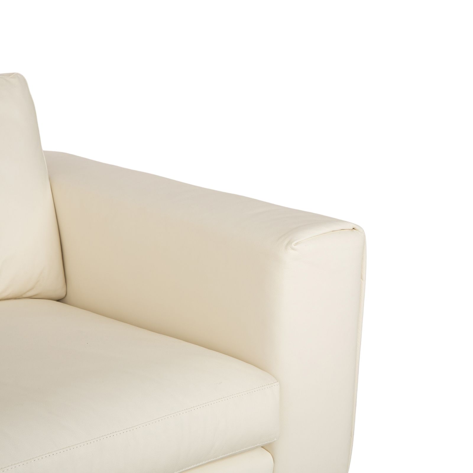 Wk Wohnen Wk 620 Leather Four Seater Cream White Sofa photo for sale