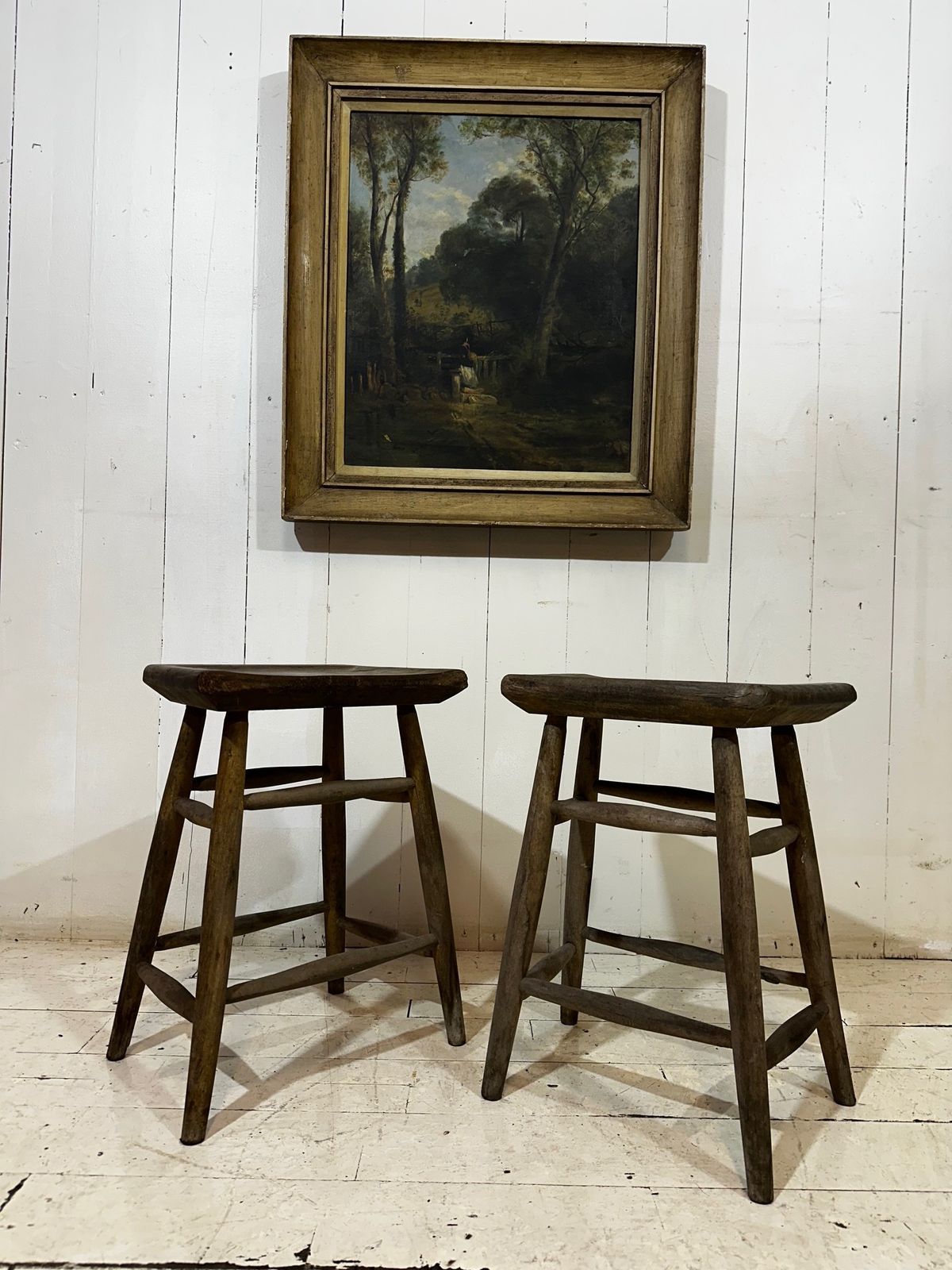 Victorian Pitch Pine Handcrafted Milking Stool photo vintage