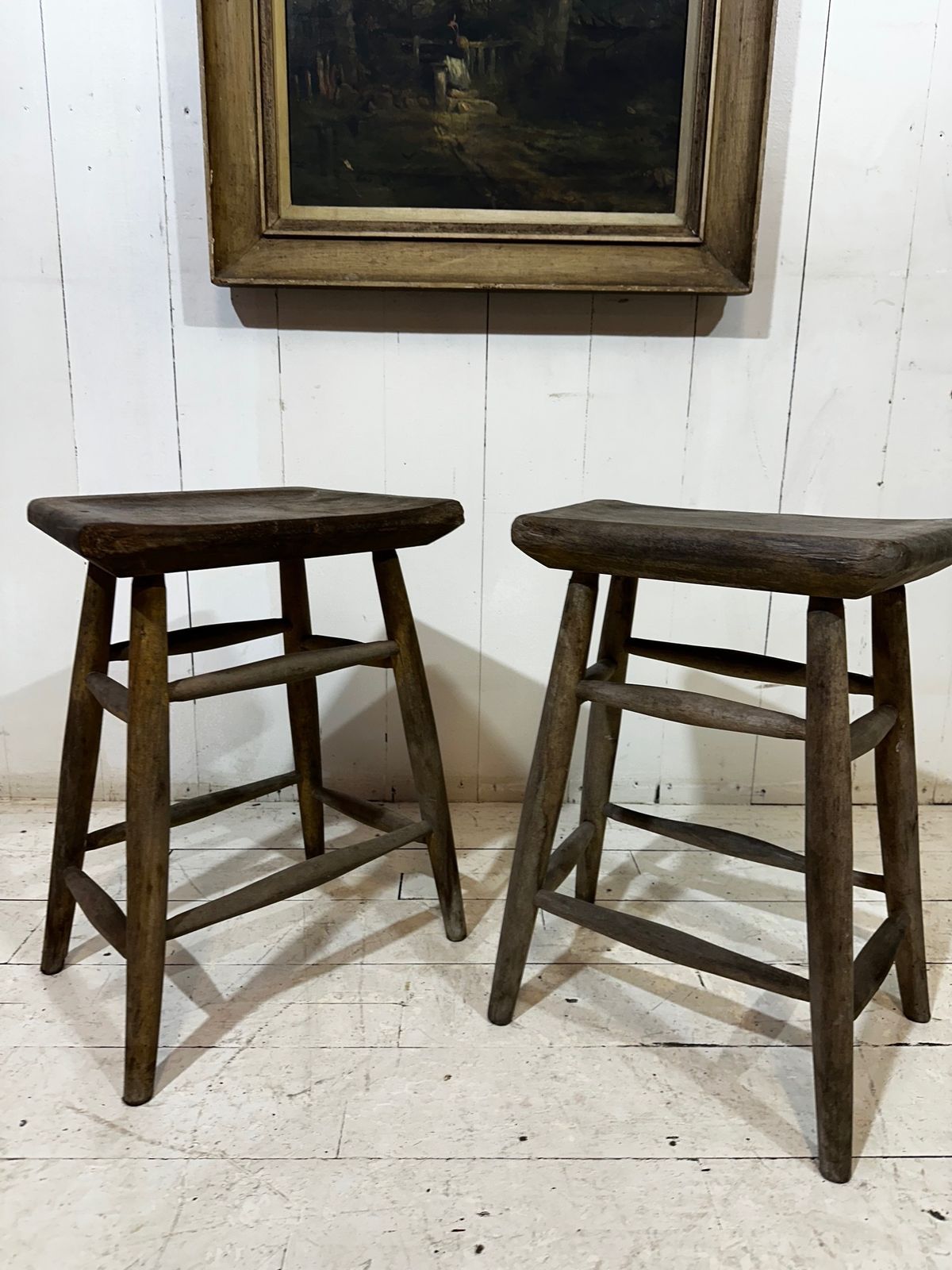 photo furniture Victorian Pitch Pine Handcrafted Milking Stool
