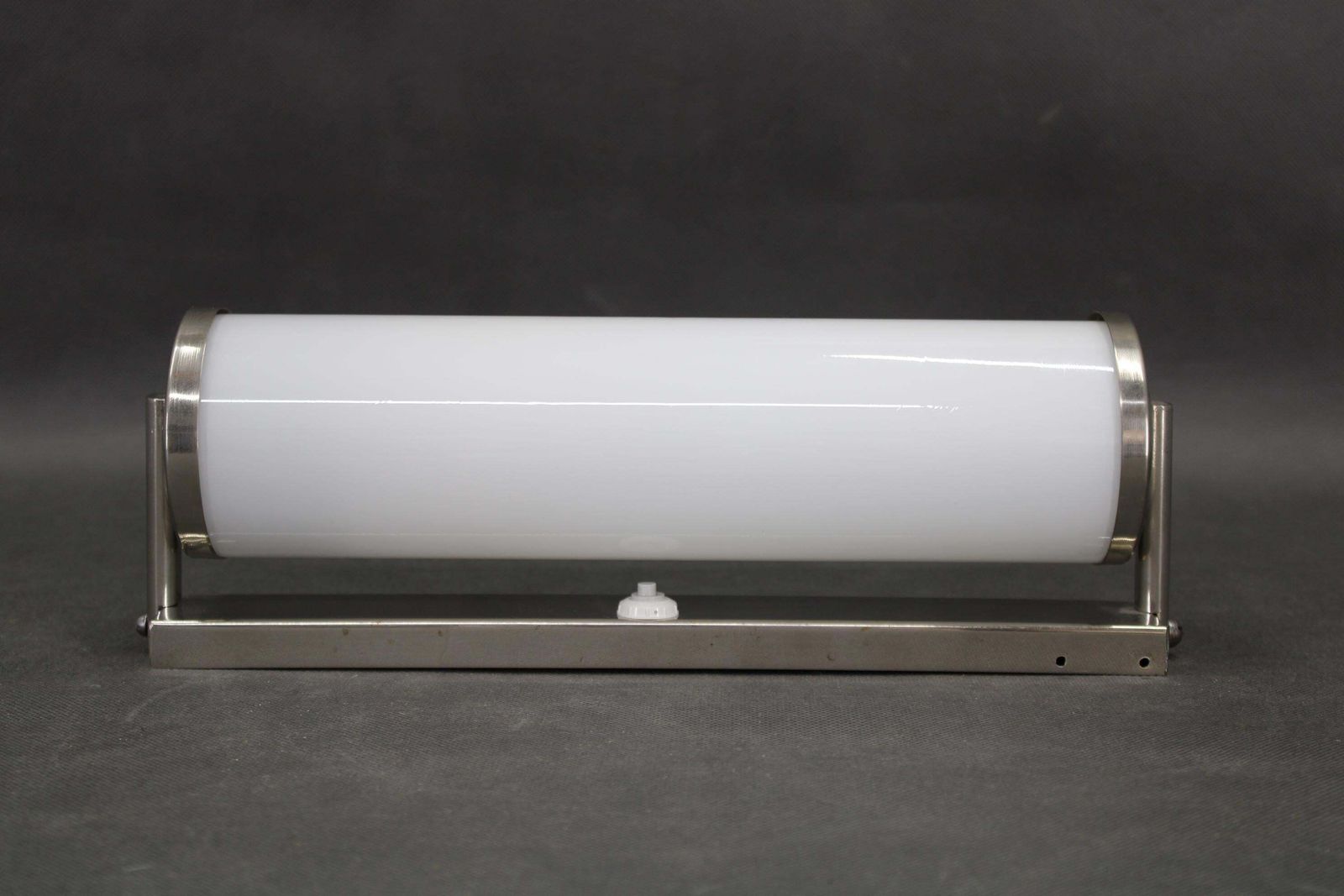 1930s Bauhaus Tubular Wall Light, Chrome & Creamy Glass, Czechoslovakia photo furniture