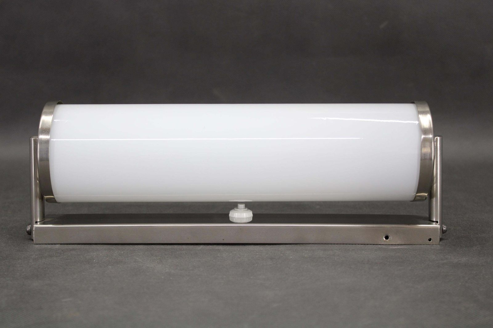1930s Bauhaus Tubular Wall Light, Chrome & Creamy Glass, Czechoslovakia photo Lighting