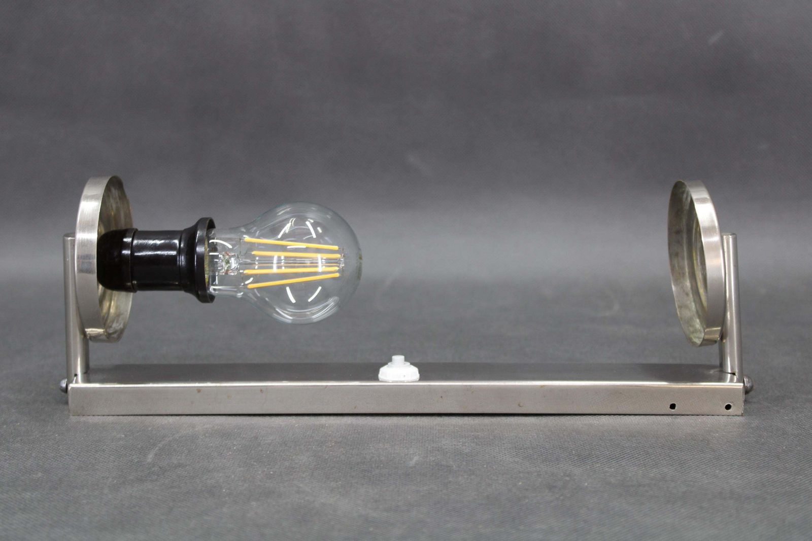 1930s Bauhaus Tubular Wall Light, Chrome & Creamy Glass, Czechoslovakia photo buy