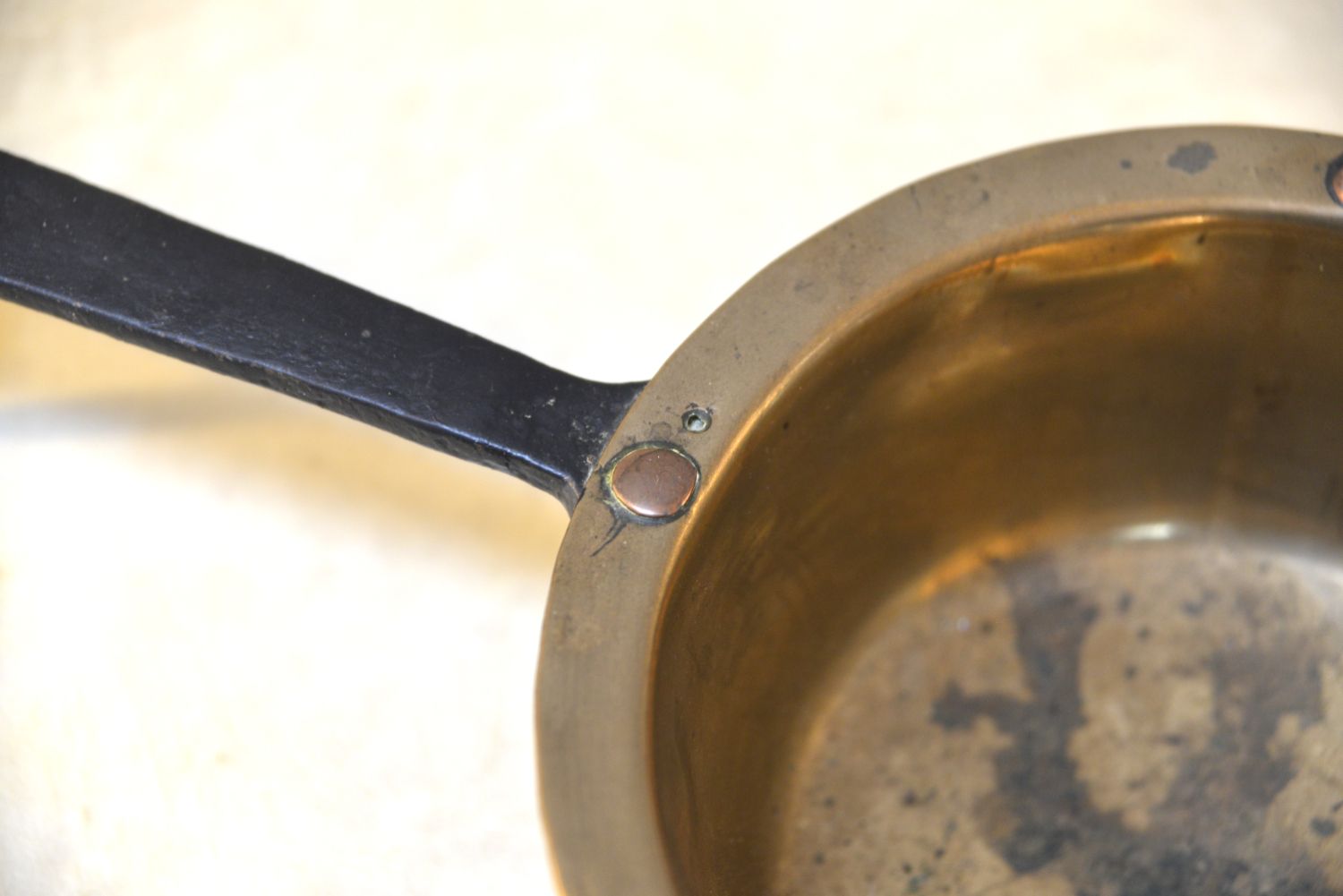 photo for sale Georgian Fireside Down Hearth Skillet Brass Copper Cast Iron Pan English C1810