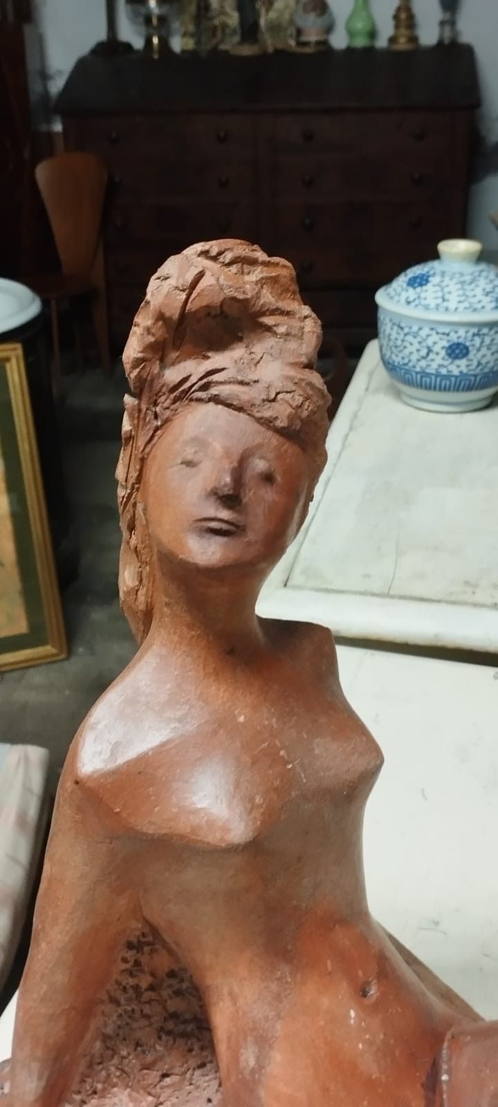 Female Nude Sculpture "Alberto Sparapani" Terracotta Signed photo vinterior