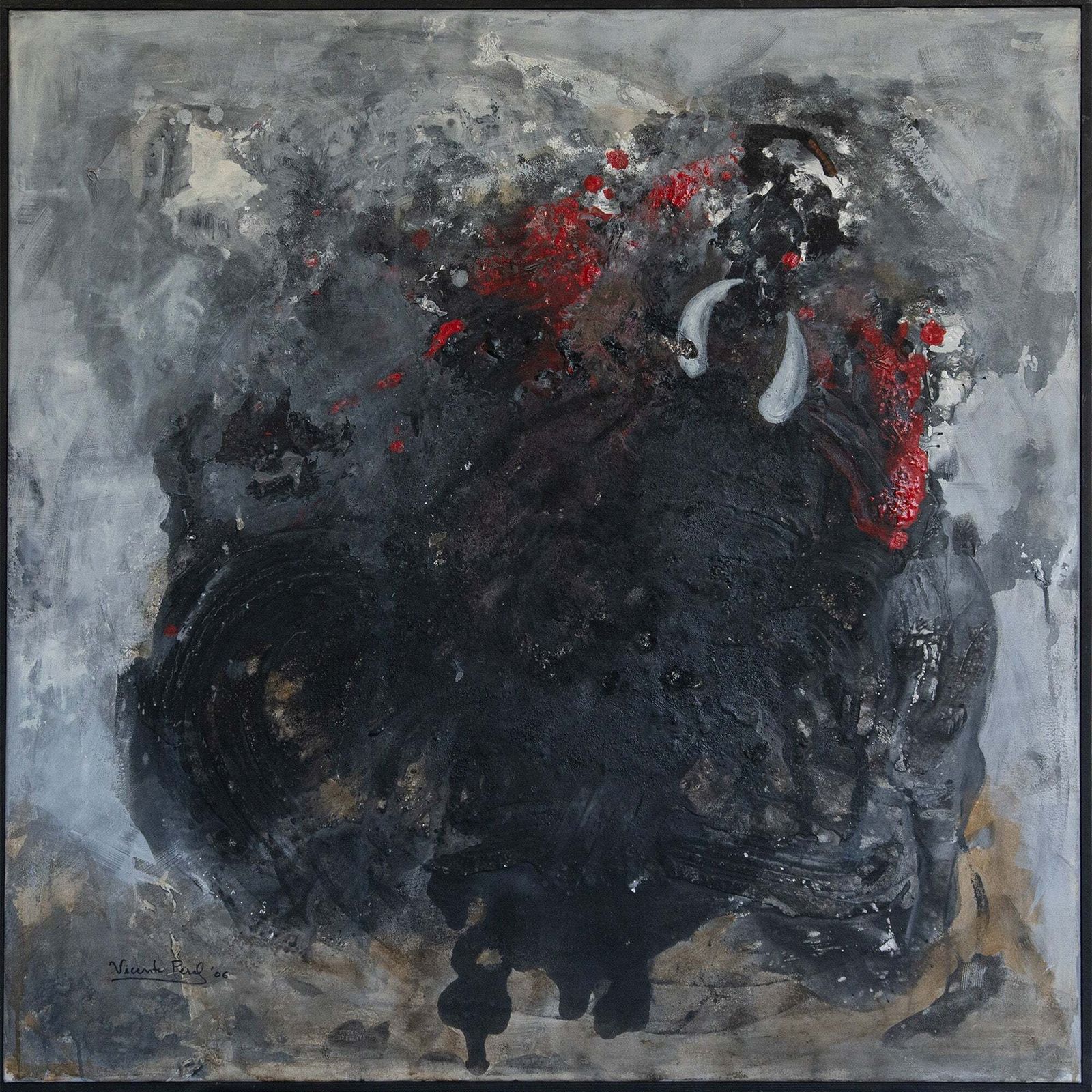 Abstract Expressionist Composition – Original Mixed Media On Canvas photo for sale