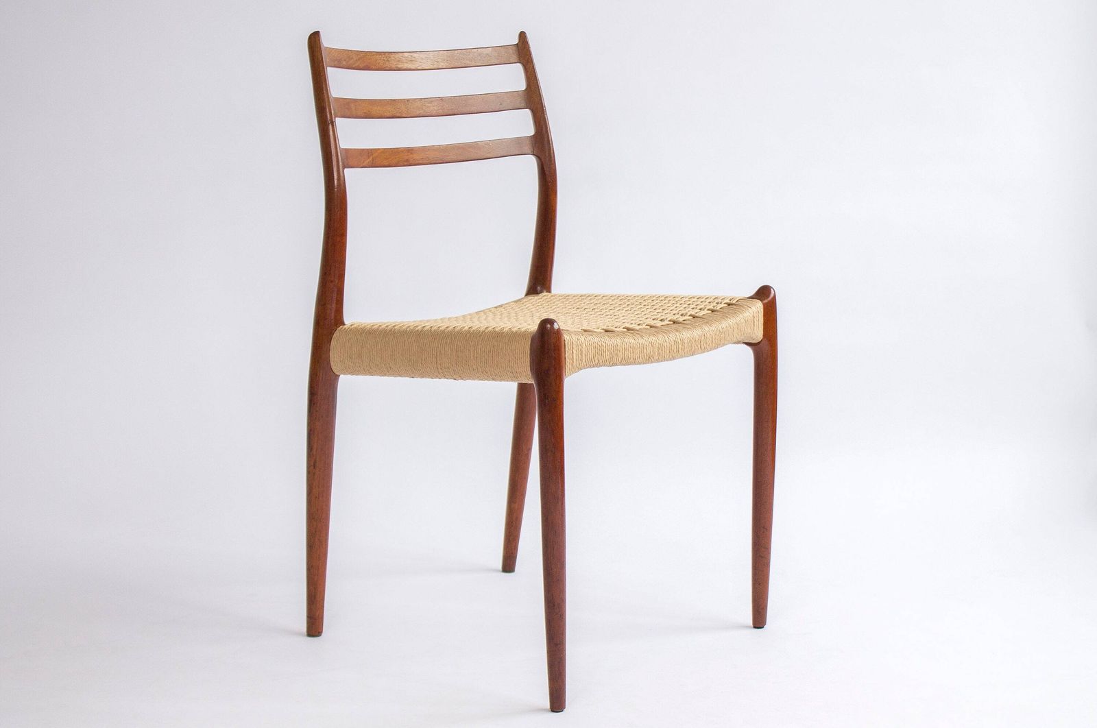 1 Of 8 Niels Møller Model 78 Chair – Danish Teak Dining Chair, Mid Century Modern Design, 1960s, Newly Woven Danish Cord