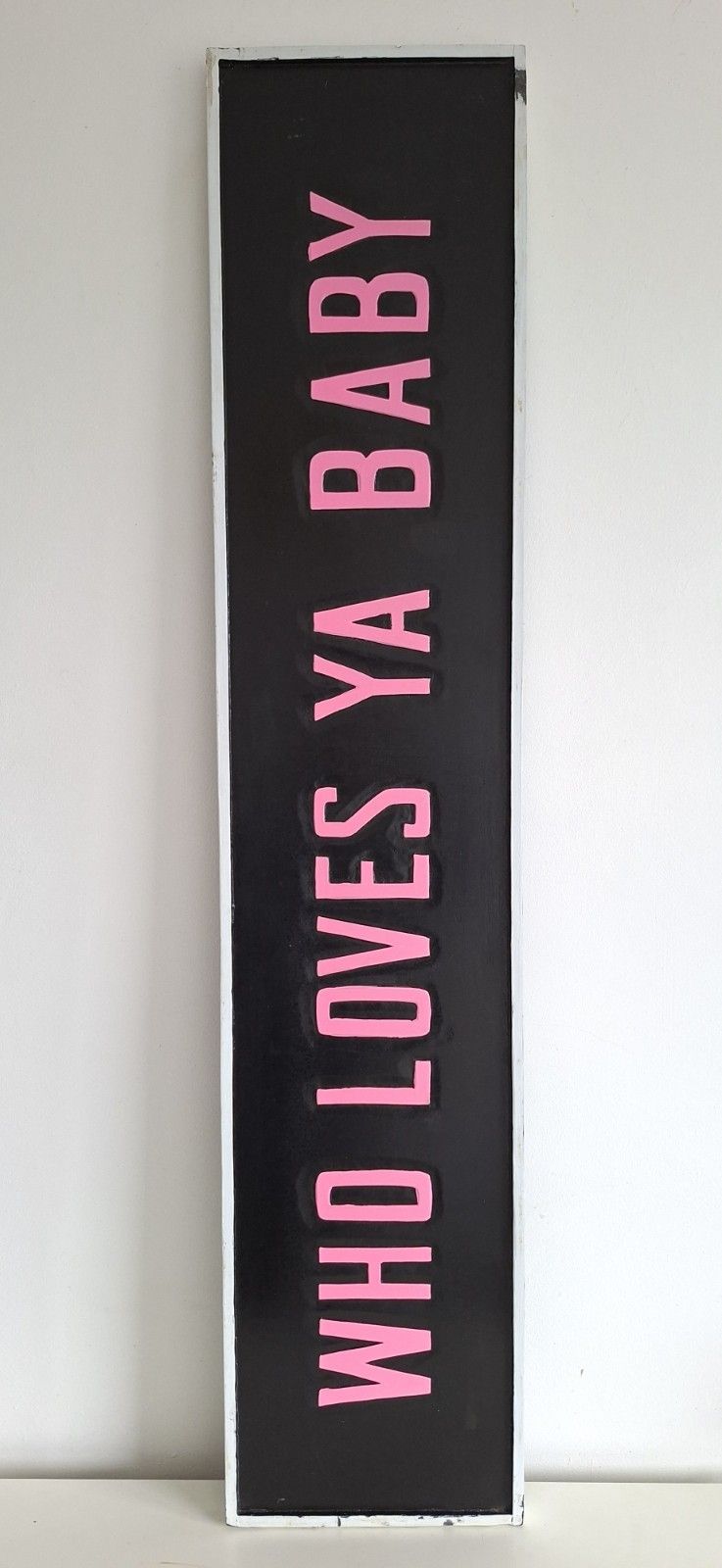 Who Loves Ya Baby Kojak Large Wooden Sign Embossed Hand Painted Wall Hanging photo furniture
