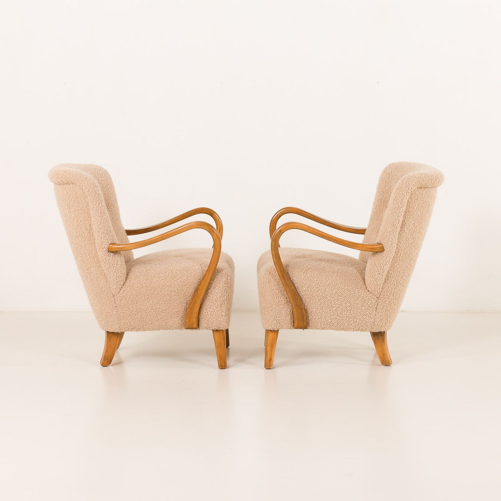 Furniture Alfred Christensen Pair Of Two Armchairs, Denmark 1950s photo