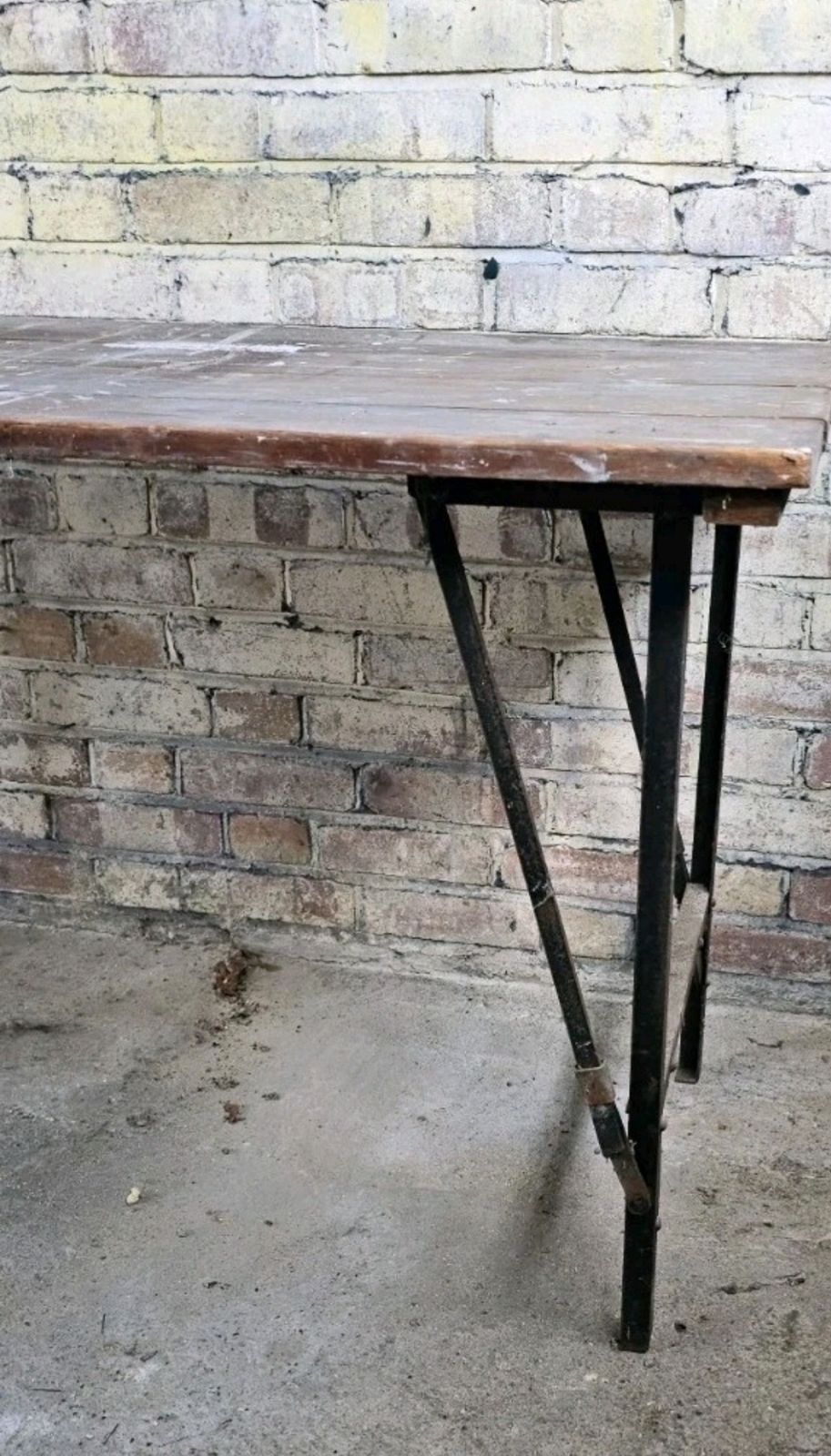 Early 20th Century Pine And Iron Trestle Work Table England, Circa 1900 photo Furniture