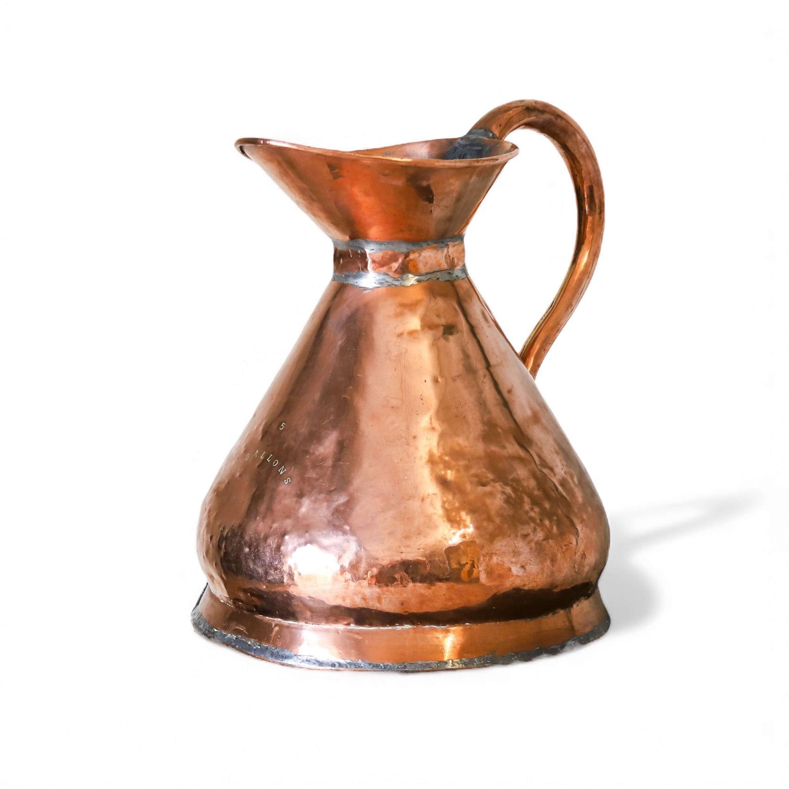 Authentic Georgian Period Large Scale Country House Copper Dairy Jug   Stamped 5 Gallons