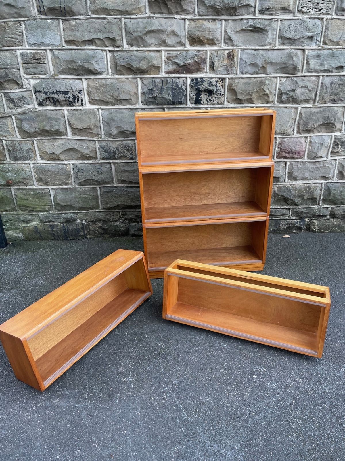 Golden Oak Stacking Library Bookcase photo for sale