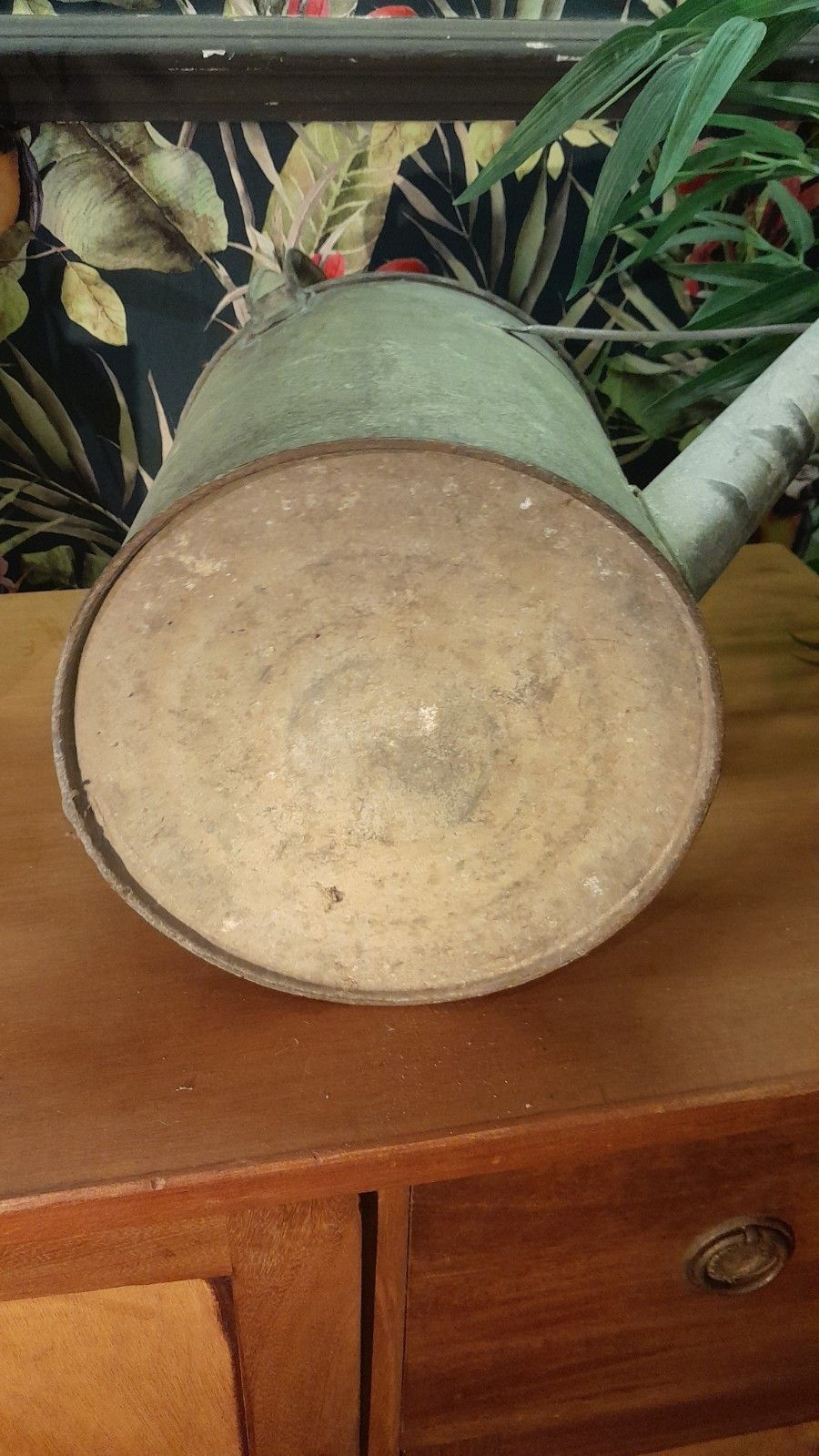 Vintage Galvanized Watering Can Two Gallon 40cm Tall Galvanised Metal With Rose photo for sale