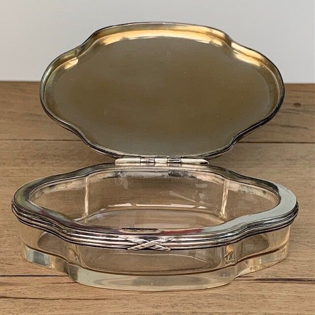 A Fine 19thc Germany Silver And Cut Glass Hinged Trinket Box, By Posen Of Frankfurt And Berlin photo vintage