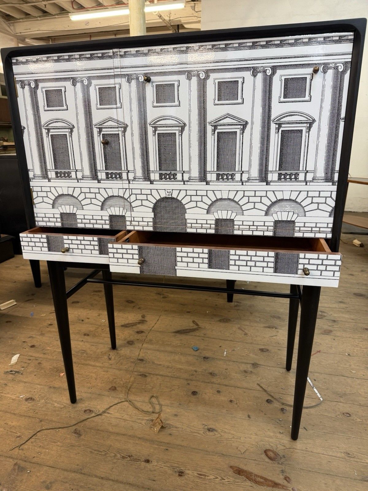 Vintage Drinks Cabinet Italian 1950s 60s Fornasetti Palladio Heal’s photo furniture