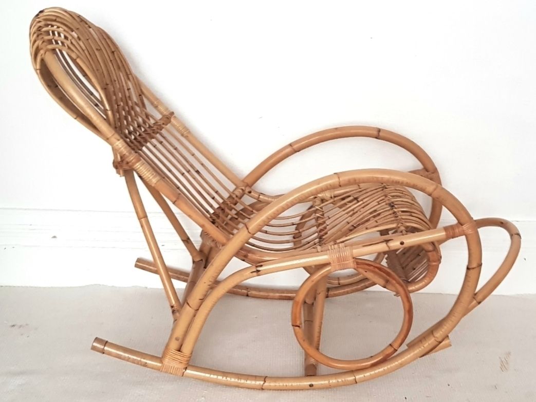 Mid Century Italian Bamboo Rocking Chair, Franco Albini. photo 300.0