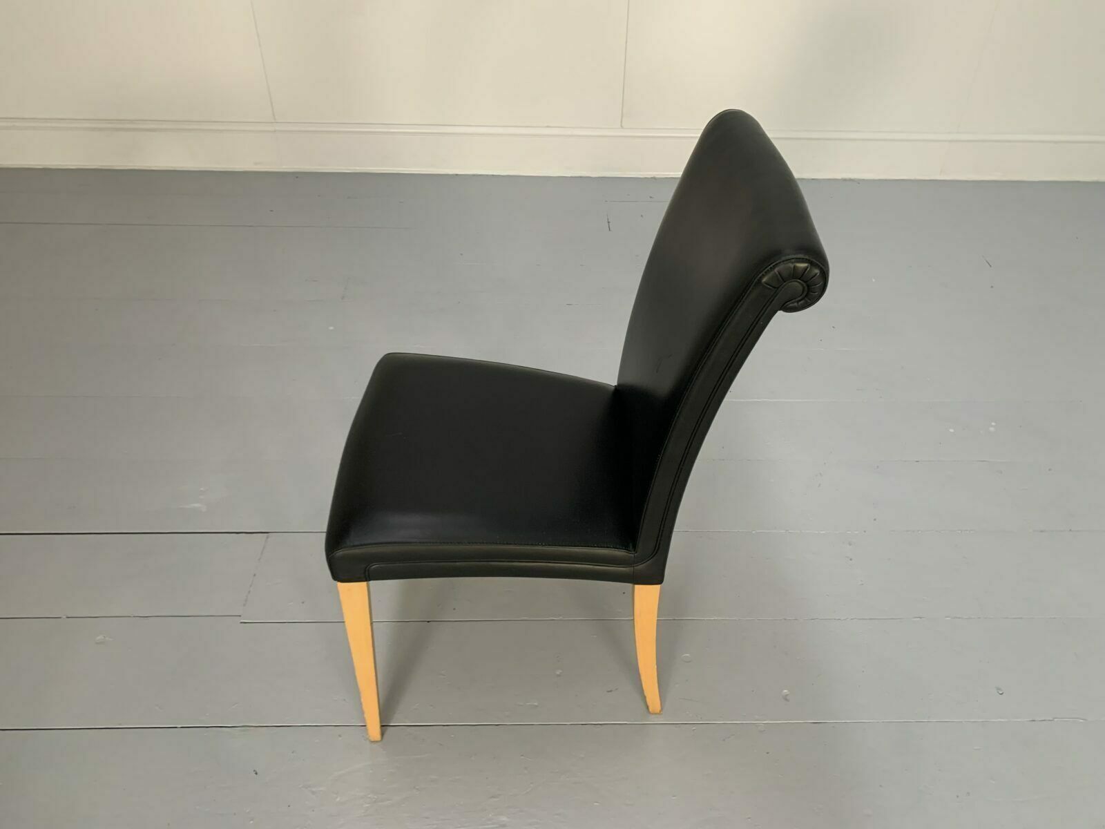 photo vinterior 4 Poltrona Frau “Vittoria” Dining Chairs – In Black “Pelle Frau” Leather