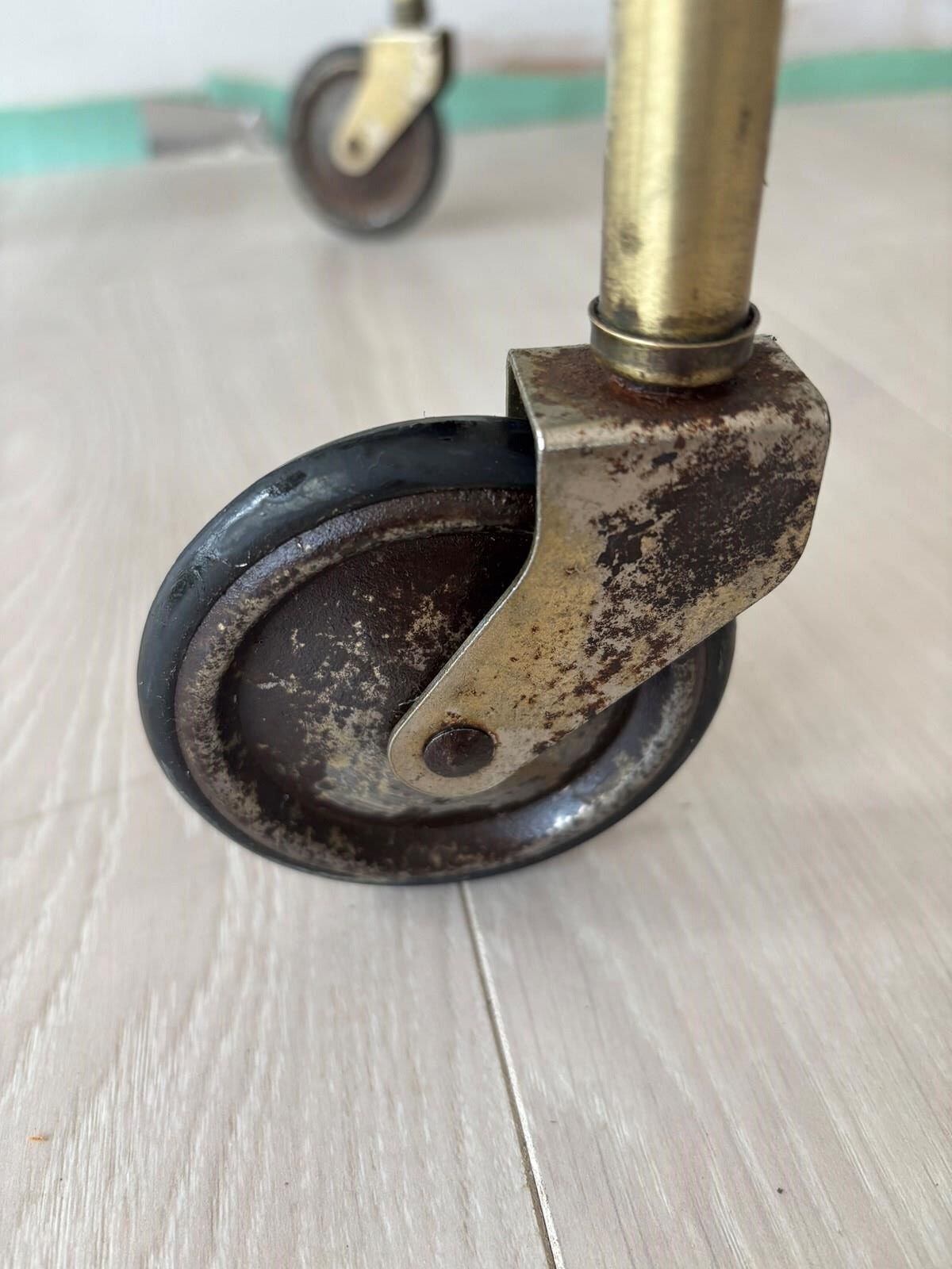 photo for sale Mid Century Bauhaus Brass Drinks Trolley