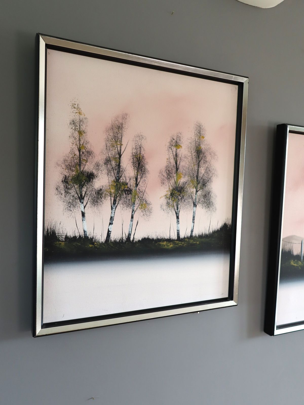 Blush Horizon (Set Of 2) Oil Painting photo for sale
